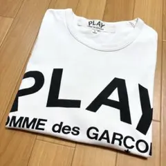 プレイ コムデギャルソン Tシャツ ホワイト 白 半袖 サイズL PLAY