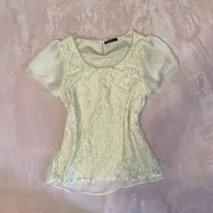 ギャル姫古着y2k♡シースルーレース半袖トップス