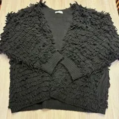 FREAK'S STORE ブラック フリンジニットカーディガンのサムネイル