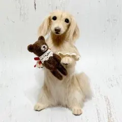 羊毛フェルト 犬 ミニチュアダックスフンド