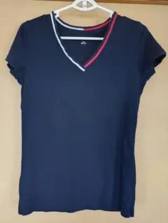 【美品】TOMMY HILFIGER ネイビー Vネック Tシャツ S/P