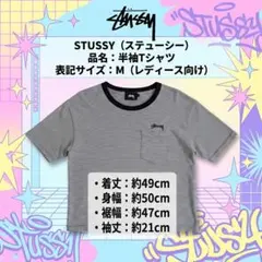 【美品】STUSSY ステューシー ボーダー Tシャツ クロップド ポケット Mのサムネイル