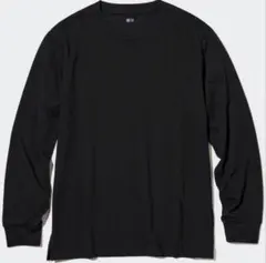 エアリズムコットンUVカットクルーネック 黒 XL
