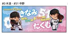 匿名★祝！阪神タイガース！横浜限定　選手似顔絵フェイスタオル♡中野選手♡木浪選手