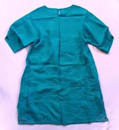 大き目サイズ・麻/リネン 100％ ワンピース5分丈？美品・良品
