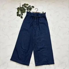 8200✾ネイビー✾ワイドデニムパンツ【L】オーガニックコットン/ナチュラルのサムネイル