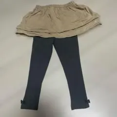 キッズ スカッツ スカート付きレギンス グレー ベージュ　コーデュロイ