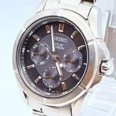 動作未確認 SEIKO ソーラー 腕時計 トリプルカレンダー メンズ セイコーのサムネイル