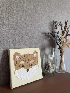 テクスチャーアート　柴犬　アートパネル　インテリア