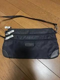 AQUA BLU HAWAIIナイロン・レザーポーチ　ブラック