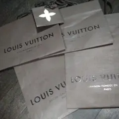 【中古】LOUIS VUITTON ショップ袋 紙袋 ブラウン 4枚セット