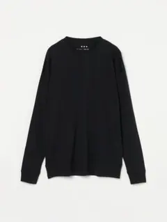three dots 黒 ブラッシュドスウェットリブシャツ　No.12