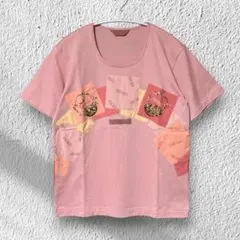 PINK HOUSE くま刺繍 ワッペン Tシャツ M ピンクのサムネイル