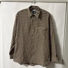 「即日発送」M Mr.JUNKOチェック柄ネルシャツ ブラウン系　ワイシャツ