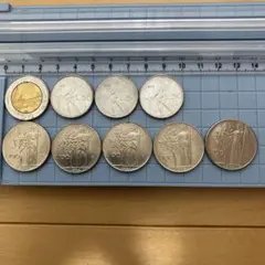 イタリアリラ硬貨　8枚セットのサムネイル