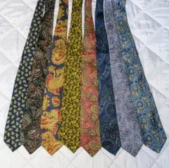 ペイズリー柄 シルクネクタイ 8本セット