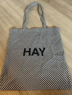 HAY トートバッグ ブロックチェック バッグ ヘイ モノトーン