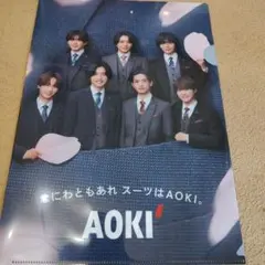 なにわ男子　AOKI グループ写真 クリアファイル A4サイズのサムネイル