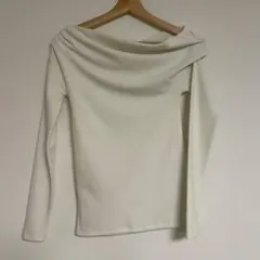 ZARA ソフトインターロックアシンメトリートップス ホワイト M 美品