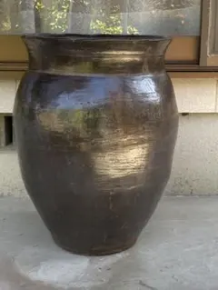 大型17号】睡蓮鉢 直径50cm メダカ鉢 信楽焼風 陶器 ビオトープ 濃青 