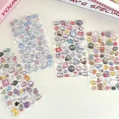 4枚セット ボンボンドロップ風シール ぷくぷく　3D 立体シール