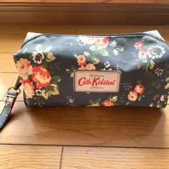 Cath Kidston キャスキッドソン　花柄ポーチ ネイビー　まち付き