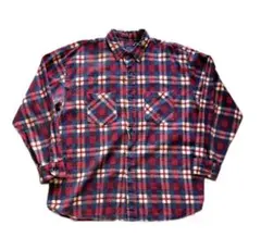 90's プリントネルシャツ プリネル チェックシャツ