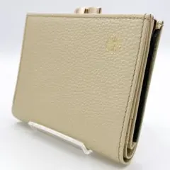 皇居 二つ折り財布 がま口 菊の御紋 モカ ブラウン 金運アップ ミニ