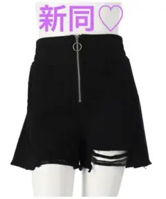 ANAP GiRL リングジップ付クラッシュショートパンツ