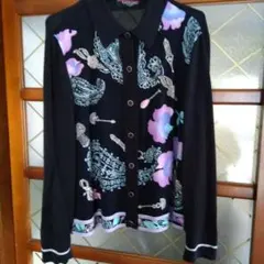 極美品*レオナール アンサンブル カーディガン ブラウス トリム 花柄 42 極美品*レオナール アンサンブル カーディガン ブラウス トリム