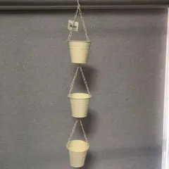 3連　連なる小物入れ　ブリキ