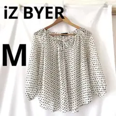 iZ BYER ドット柄 五分袖ブラウス　Mサイズ