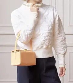 IENA LA BOUCLE キルティングスウェットプルオーバー ホワイト