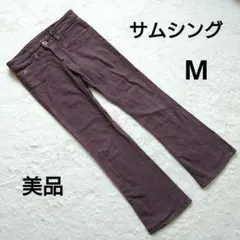 SOMETHING サムシング チェック柄 ブラウン　パンツ M