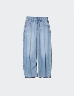 大きいサイズ◎UNIQLO◎バギーカーブジーンズ◎34◎ブルー