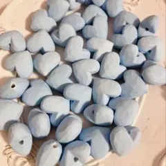 アクリルビーズ　ハート　マット　パステル　水色　青　ブルー　カスタムボールペン