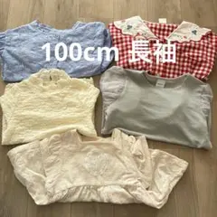 100cm 女の子　長袖カットソー　Tシャツ　ブラウス　保育園着　テータテート