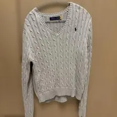 Polo Ralph Lauren ニット Vネック ライトグレー