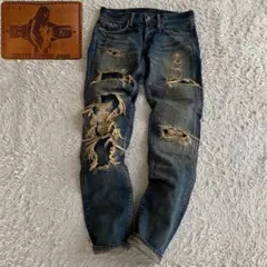 hysteric glamour デニム 刺繍 ポエム スタッズ ダメージ加工 HYSTERIC GLAMOUR ヒステリックグラマー スタッズ 切替デザイン