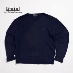 ラルフローレン コットンニット 古着 90s アクティ21 刺繍ロゴ Mのサムネイル