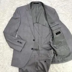 【未使用級】グレンチェック ビジネススーツ レスリーグラント 背抜き