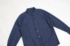 【美品】メンズL　ユニクロ　デニムシャツ（ボタンダウンカラー・長袖）