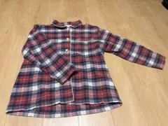 レディース チェック柄 パジャマシャツ上のみ　無印良品