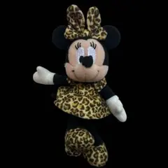 ミニー　ぬいぐるみバッチ　ヒョウ柄　ディズニー
