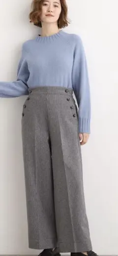 L完売　試着のみワイドパンツ　美シルエット厚手