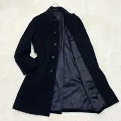 【美品】ジェイプレス　カシミヤ　ステンカラーコート　ネイビー　Mサイズ