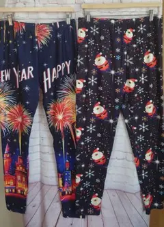 クリスマス&新年　レギンス XXL