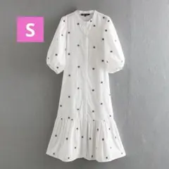 刺繍　ミディ　ワンピース　zara bibiy ポプリン　gu ユニクロ