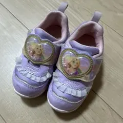 ラプンツェル 紫色 キッズスニーカー　光る靴　15cm