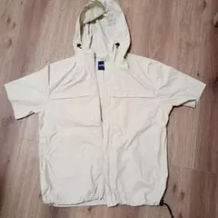 ユニクロ 紺タグ　フード付きショートスリーブジャケット　 Lサイズ　 ベージュ